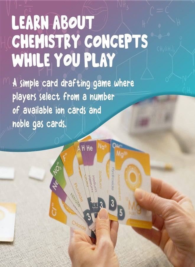 Genius Games Ion: A Compound Building Game (2nd Edition) - A Chemistry Card Drafting Game About Cations, Anion, Noble Gases - Science Accurate Board Game for High School Students, Teachers and Adults - Image 5